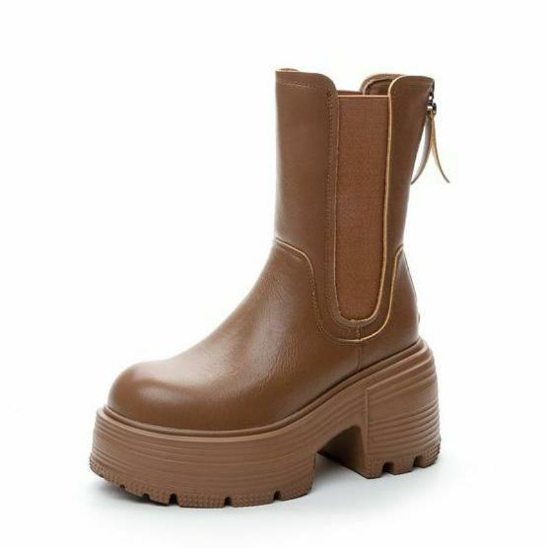 Women'S Shoes High Arch Support - 9 センチメートル新ローマ本革アンクルオートバイチェルシーブーツ女性秋レディース弾性スプリングアーチサポート安定した靴