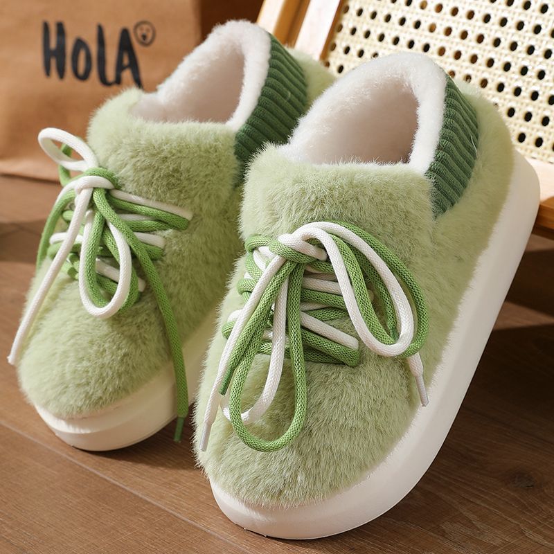 Women Shoes For Winter - 新型立体フルラップスリッパ ホームふわふわコットンシューズ 2025 デザイナーレースアップ アウトドアふわふわウォーキングシューズ