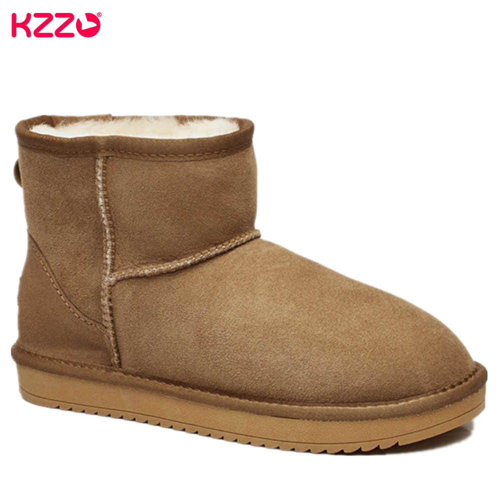 Women Shoes In Australia - Kzzo australia-女性のクラシックなシープスキンスノーブーツ,天然ウールの女性のカジュアルなショートアンクルブーツ,暖かい靴,滑り止め,size34-47