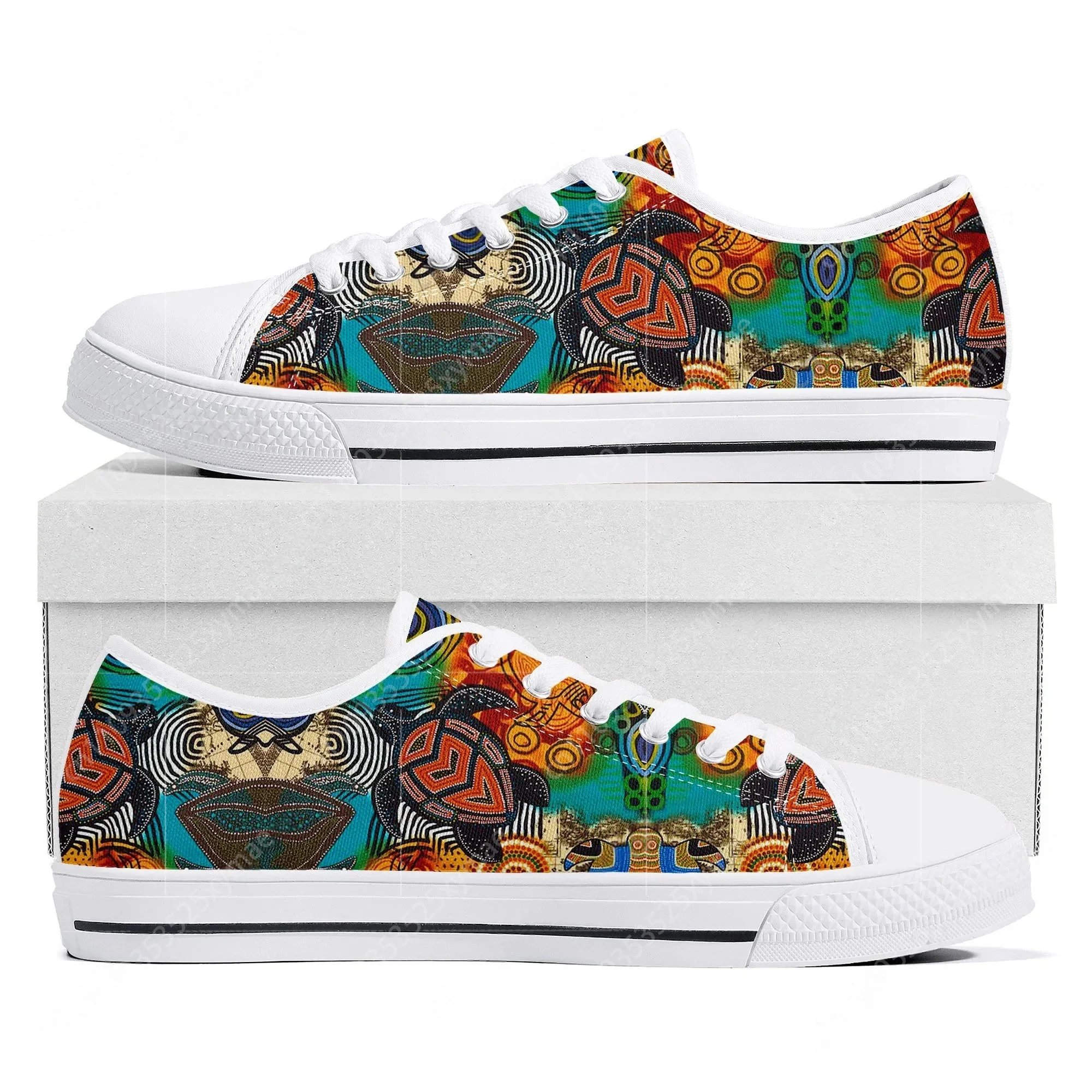 Women Shoes In Australia - オーストラリアアボリジニ タートル インディジナスアートデザイン ロートップ高品質スニーカー メンズ レディース