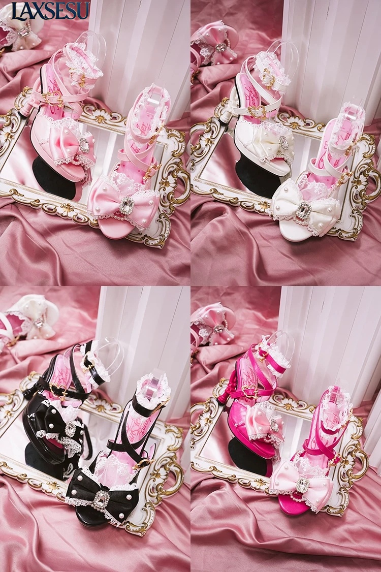 Women'S Shoes Y2K - レディースシューズ ロリータスタイル Y2K 日本風プリンセスシューズ リボン ラインストーン