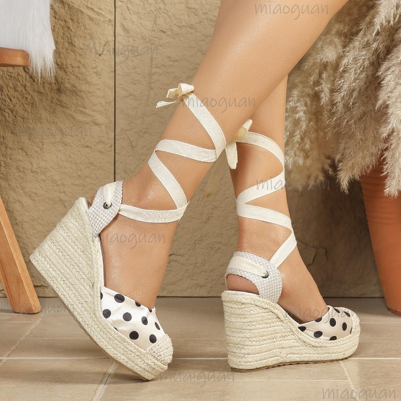 2026年春夏新作 レディース ドット柄 エスパドリーユ ウ - Ribbon Tie Heel のレビューと価格