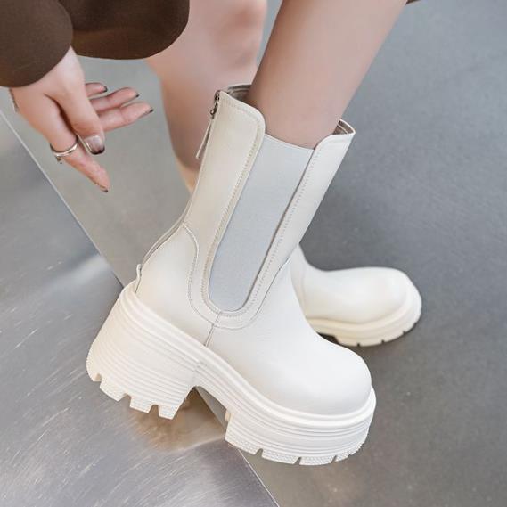 9 センチメートル新ローマ本革アンクルオートバイチェルシーブ - Women'S Shoes High Arch Support のレビューと価格