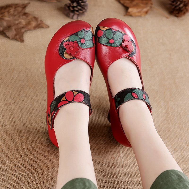 女性のための豪華な花柄のウェッジヒール,スタイリッシュな靴, - Leopard Print Heels のレビューと価格