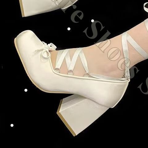 レディース バレエシューズ Y2K サテンリボン タイアップ - Ribbon Tie Heel のレビューと価格