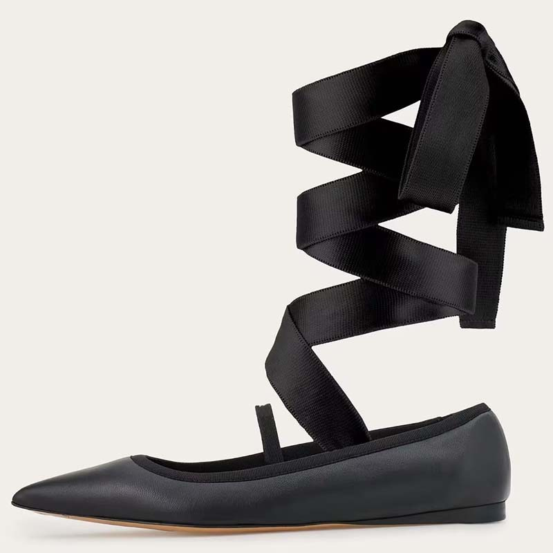 女性バレエフラットシューズ子供と大人のバレエポワントシューズ - Ribbon Tie Heel のレビューと価格