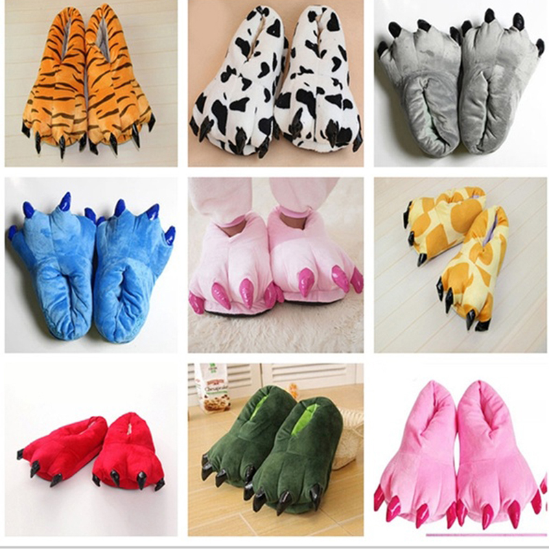 冬用暖かいソフト室内スリッパ、男女兼用、面白い動物の足型、ク - Women Shoes For Winter のレビューと価格